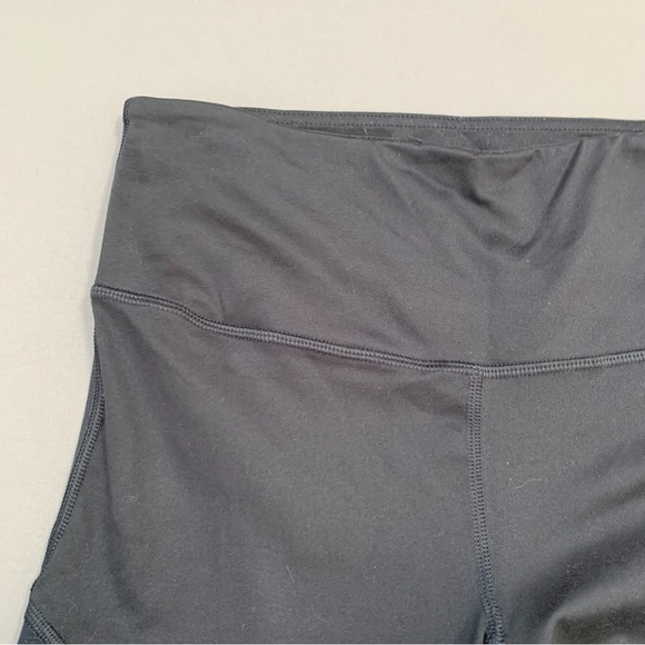 GLYDER black mesh stripe crops cropped yoga workout leggings, M. - Picture 4 of 8